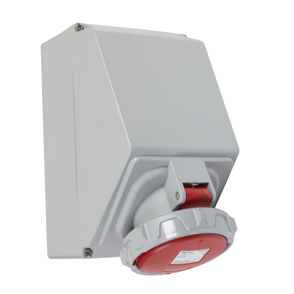 TOMA INDUSTRIAL ADOSABLE 3P+T 125A 380/415VAC ROJO 6H IP67 555658