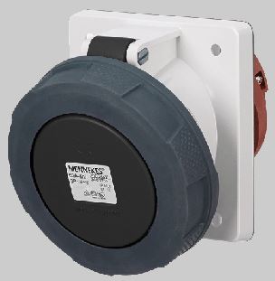 TOMA INDUSTRIAL EMPOTRADO 3P+T 125A 500V NEGRO 7H IP67 213A
