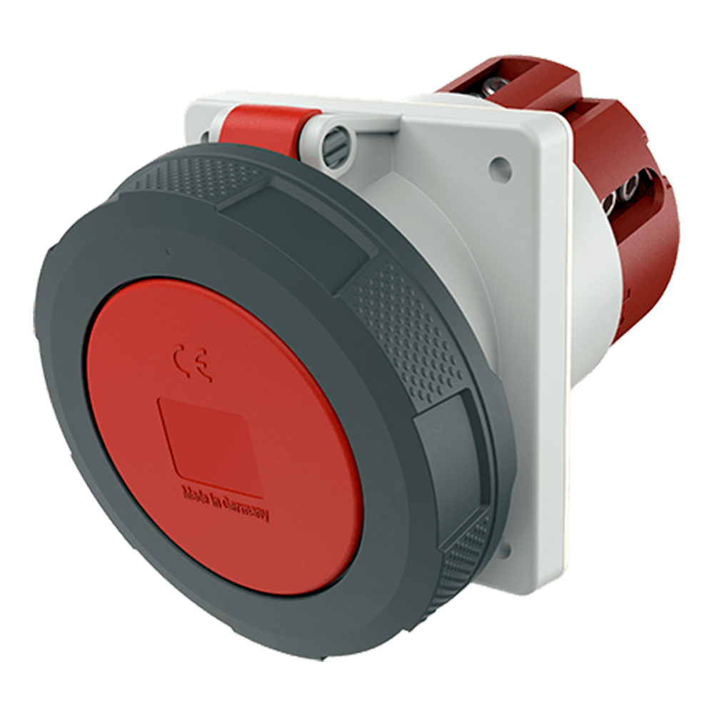 TOMA IND EMPOTRADO 3P+N+T 125A 380/415VAC ROJO 6H IP67 216A
