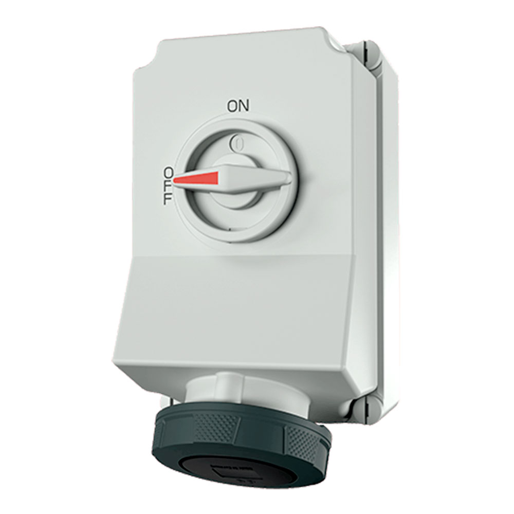 TOMACORRIENTE VISIBLE 63A 3P+T 500V C/INT. POR ENCLAVAMIENTO 5111A
