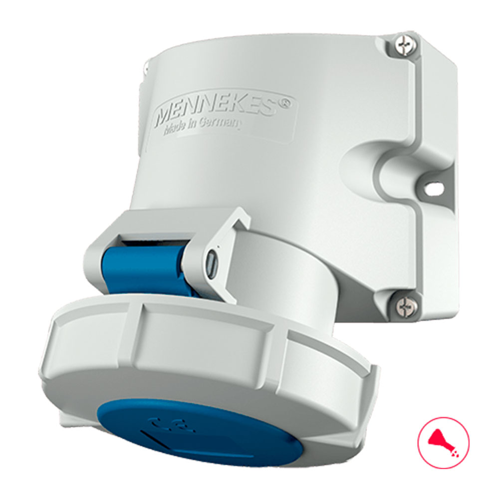 TOMA INDUSTRIAL ADOSABLE 2P+T 32A 250V AZUL 6H IP67 9351