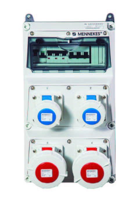 CAJA COMBINADA 2 TOMA 32A 3P+T 415V + 2 TOMA 16A 2P+T 250V C/2 INT 3X32A 2 INT 1X 16+N 6H