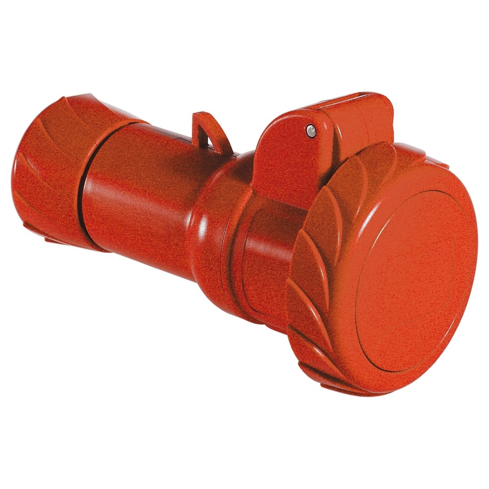 TOMA INDUSTRIAL AEREO 3P+T 32A 380/415VAC ROJO 6H IP67 PKY32M734