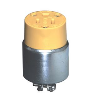 TOMACORRIENTE AEREO 2P+T 15A 125V AMARILLO BLINDADO 515CA
