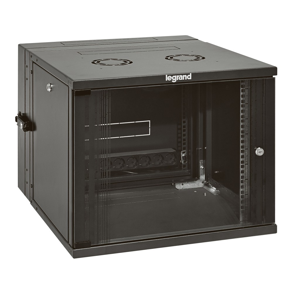 GABINETE PARED 18U 600X 610MM 19" NEGRO PIVOTANTE LINKEO 646224