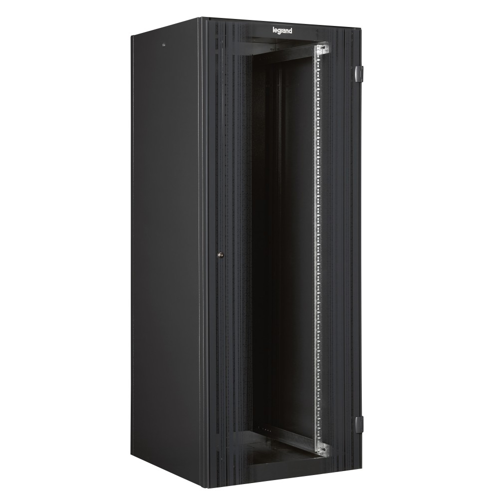 GABINETE PISO  24U 800X 800MM 19" NEGRO PUERTA DE VIDRIO LINKEO 646751