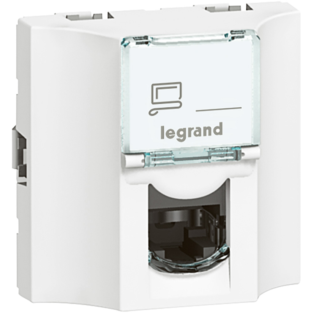 TOMA TRANSVERSAL RJ45 CAT 6 UTP MOSAIC 2 MÓD BLANCO 78622